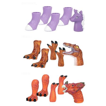 Dinosaur Tyrannosaurus Rex Animal Finger Puppet Children's Early Education Fun Interactive Game Soft Plastic Toy Set Kids Toys