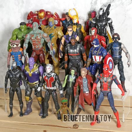 Marvel The Avengers Spiderman Captain America Iron Man PVC Action Figure Collectible Model Toy for Kids Children Toys 21Pcs/Set