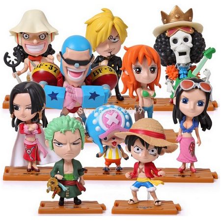 10pcs/lot Anime One Piece Action Figure Set Luffy Figure Chopper Hancock Sanji Zoro Figurine Robin Nami Usopp Model Dolls Toys