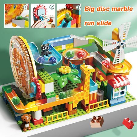 2020 Building Blocks Toys For Children Race Run Slide Blocks Compatible legoINGlys Duploed amusement park Big Particle Block