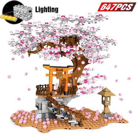 SEMBO BLOCK Tree House Field Creator Expert Building Blocks Technic Sets  Girl Friends City Idea Japan Cherry Tree Bricks Toys