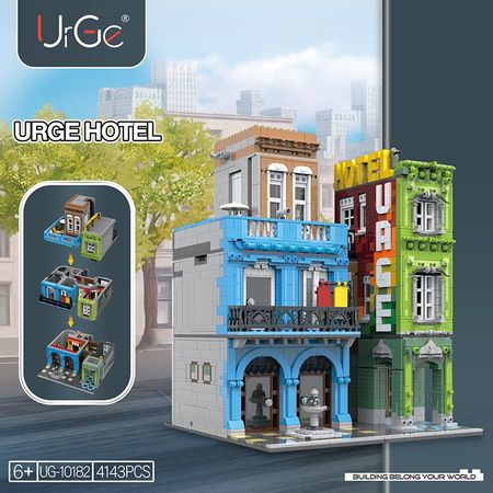 MOC City Street Series The Design Grand Hotel Bricks Model Kit Building Blocks Fit Creator Expert Educational Kids Toys DIY Gift