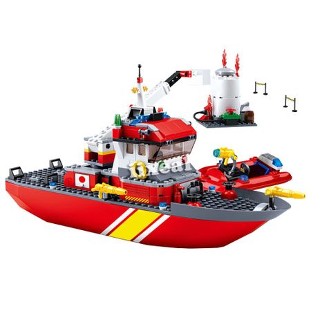 Technic Fit Lego City Block Toy Fire Station Building Blocks City Construction Firefighter Boat Educational Bricks Toy Christmas