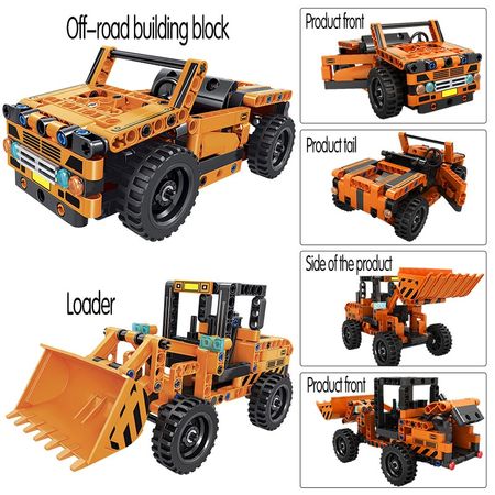 City Creator Off Road Car Building Blocks Technic Engineering Loader Trucks Container Bulldozer Bricks Toys For Boys