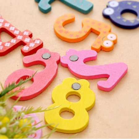 10pcs Cartoon Magnetic Digital Refrigerator Stickers Cognitive Kid Wooden Puzzle Toy Baby Learning Educational Toys for Children