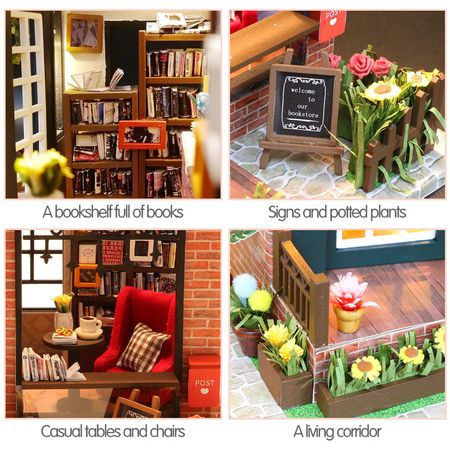 Toys for Children Gift Doll House Miniature with Furniture DIY Wooden Miniaturas Dollhouse C008 CENTURY BOOKSTORE