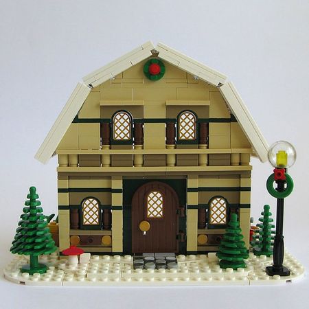 BuildMOC City 10267 10631 Creator Winter Village Holiday Scene House Santa Claus Elk Building Blocks Bricks Kids Toys Gift