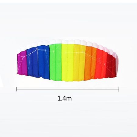 1.4m Rainbow Dual Line Stunt Parafoil Kite Outdoor Sport Toys For Children With Flying Tools Line Sailing Kitesurf Beach Kite