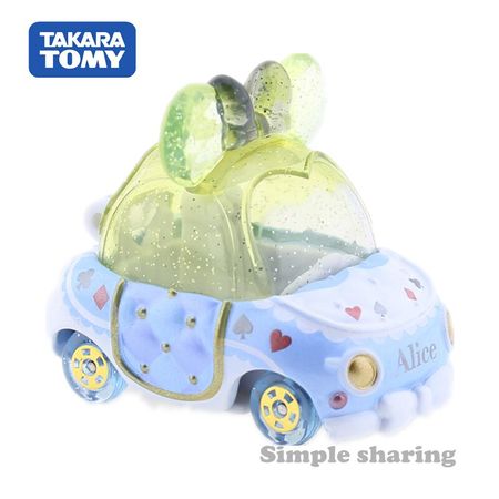Takara Tomy TOMICA Disney Motors Jewelry Way Alice Anime Figure Car Diecast Miniature Model Kit Pop Kids Toys Collectibles