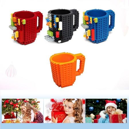 SIMCAS 350ml Creative Milk Mug Coffee Creative Build-on Brick Mug Cups Drinking Toys For Children Building Blocks Design