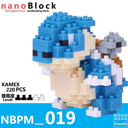 Nanoblock Pokemon Blastoise NBPM-019 Kamex 220 pcs Anime Cartoon Diamond Mini Micro Block Building Blocks Bricks Toys Games