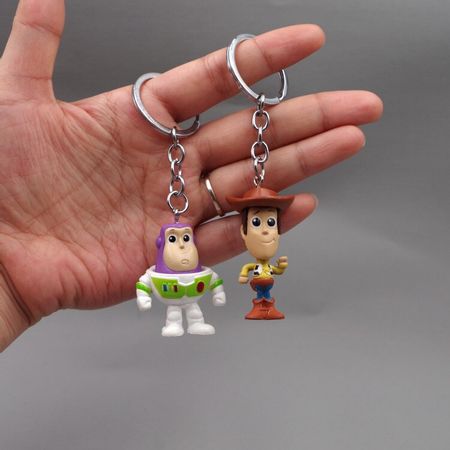 Cartoon Movie Toys Story Woody Buzz Lightyear Alien Key Chain Vinyl Figure Collection Model Toys