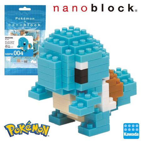Kawada Nanoblock Pokemon Squirtle NBPM-004 Zenigame 120pcs Anime Cartoon Diamond Building Blocks Toys Games Mini Bricks For Kids