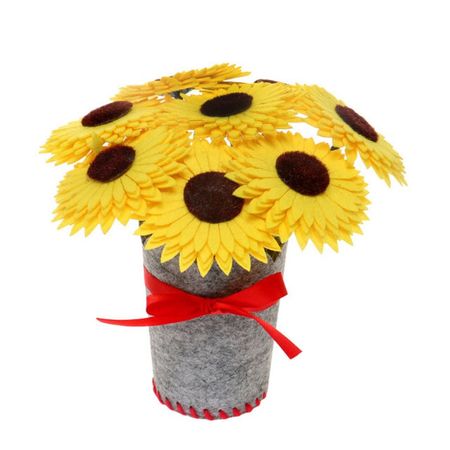 Handmade Potted Bouquet Sunflower Carnation Art Craft Creativity Kindergarten Toy Mini Simulation Flower Pot DIY Toys for Kids