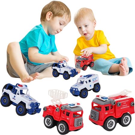 Children Puzzle DIY Disassembly Engineering Car Building Block Educational Toys For Kids Nut Assembly Vehicle Excavator Boys Toy