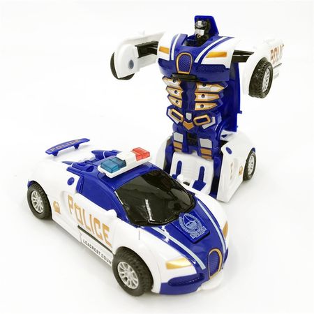 Plastic Mini Transformation Robot Car Toy For Boys Action Figure Collision Transform Inertial Car Vehicle Deformation Model Toys