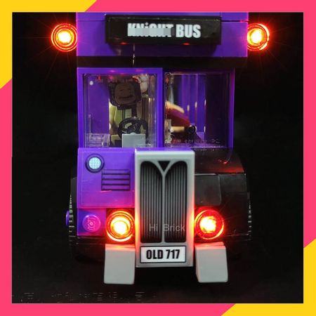 Harry Compatible 75957 Knightlys Public bus with led light building block Toy