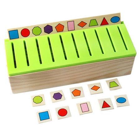 Montessri Wooden Toys Puzzle Kids Early Learning Toys Educational Wood Toys Shape Classification Box Fruit Character Recognition