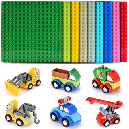 Toy Vehicles City Road Street Base plates Straight Curve  Building Blocks Parts Bricks Base Plate