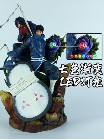 Anime Naruto Uchiha Madara Reincarnation Version LED Light Action Figures Model Collection Toy