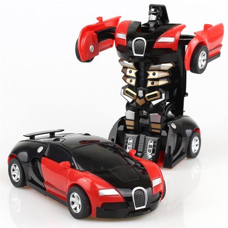2 IN 1 Deformation Robot Car Model Plastic Mini Transformation Robots Toy For Boys One Step Impact Vehicles Car Children Toys