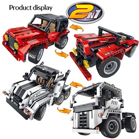RC 2.4Ghz New Technic Series Car Building Blocks Dual Mode City Wrangler Racing Car Bricks Remote Control Vehicle Toys for Kids