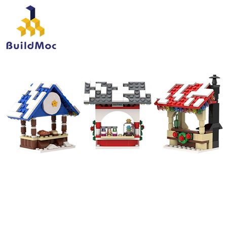 Friends Technic Winter Village Market Stalls Winter Building Blocks Effect Bricks Toys Kids Christmas Holiday Gift Buildmoc