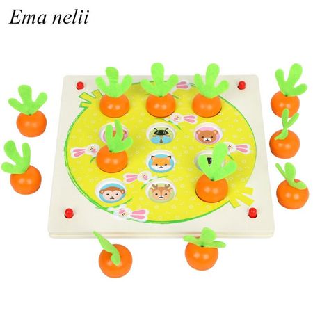 New Kids Wooden Radish Memory Training Chess Match Game Baby Early Educational Toys for Children Family Party Casual Puzzles Toy