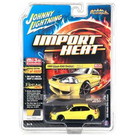 Johnny Lightning cars 1/64 1998 Civic custom  IMPORT HEAT Collector Edition Metal Diecast Model Cars Kids Toys