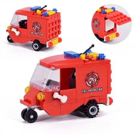 New City Fire Fighting Truck Car Vehicle Police Building block Toys Assemble DIY Children Toys Christmas Gifts