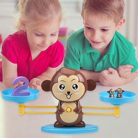 Math Match Balance Scale Toys Monkey Cat Match Balancing Scale Number Balance Game Kids Educational Toy Learn add and subtract 6