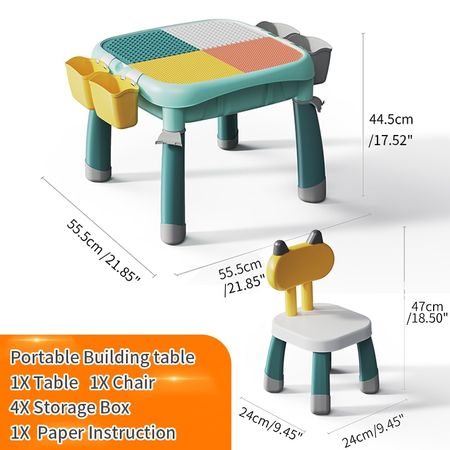 Children's Big Size Duploed Building Block Table Multifunctional Baby Assembly Toy Boys And Girls 3-6 Years Old Birthday Gift