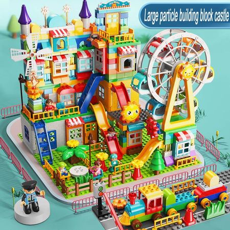 Engineer Builds Building Block Houses City Castles Compatible Slides Amusement Parks legoINGlys Duplos Children Gift