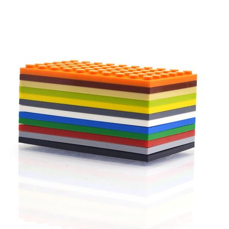 10PCS DIY Building Blocks Thin Figures Bricks 6x10 Dots 12Color Educational Creative Size Compatible With lego Toys for Children