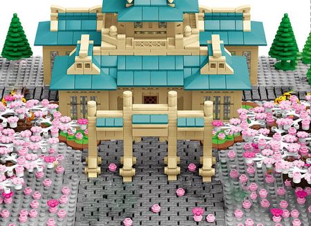SEMBO House Tree Christmas Theme Fit Lego Cherry Blossom Building Blocks City Friends Bricks Street View Ideas Toys Xmas Gifts