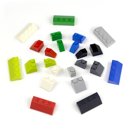 50pcs Slope Thick Bricks 1*4 Dot DIY Sloping Building Blocks multiple colors Beveled classic parts Compatible with lego