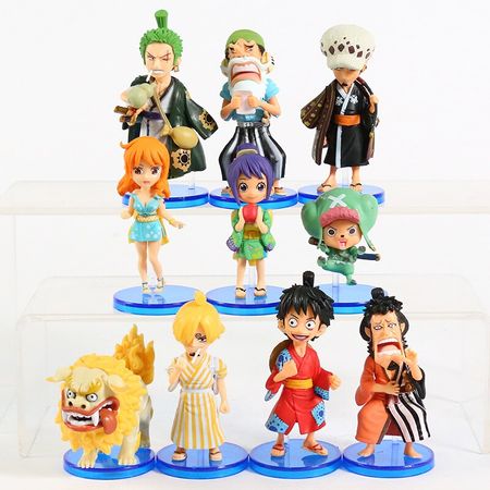 10pcs/set One Piece Figure Luffy Figurine Zoro Nami Usopp Sanji Chopper Robin PVC Figures Model Toys Gift for Kids