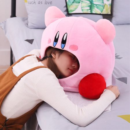 Tronzo 50cm Kirby Plush Soft Sleep Pillow Cap Kawaii Anime Game Kirby Sleep Pillow Cushion Soft Pet House Doll Toys Dropship