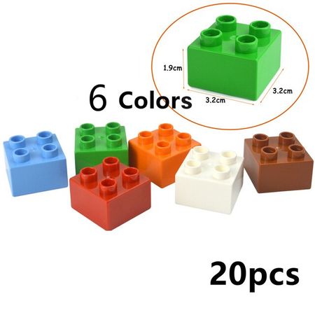 Colourful Big Building Blocks square Bulk bricks 20pcs/Set Educational Bricks Toy For Gift For Baby Compatible with lego
