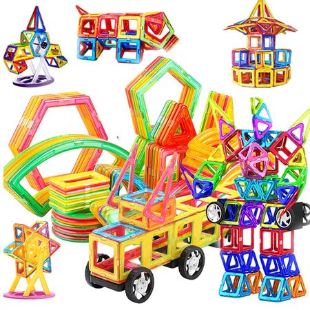 30-168 Pcs Magnetic Blocks Magnetic Designer Building Construction Toys Set Magnet Educational Toys For Children Kids Gift