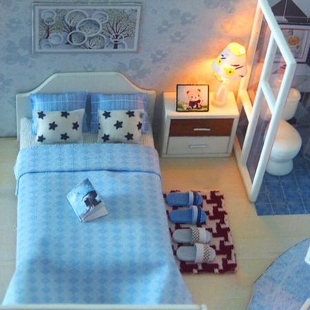 Doll Houses Miniature Doll House Furniture Kit Casa Led Toys DIY Dollhouse Wooden for Children Birthday Gift