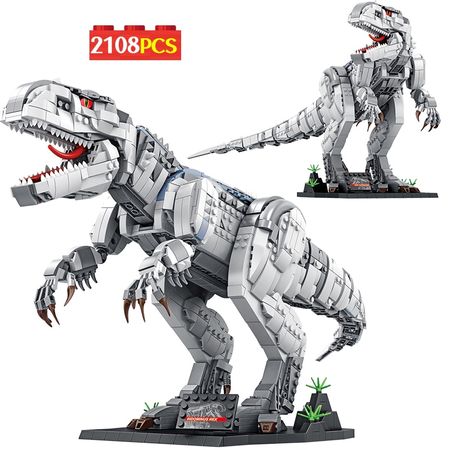 City Jurassic World Technic Dinosaur Model Building Blocks Creator Mechanical Tyrannosaurus AnimaI Bricks DIY Toys for Children