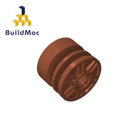 BuildMOC 55981Wheel 18mm x 14mm with Pin Hole Fake Bolts and Shallo For Building Blocks Parts DIY Educational Tech Parts Toys
