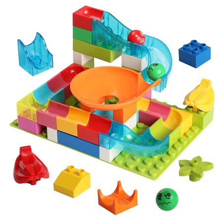 Big Building Blocks Toy Ball Maze Race Run Track Accessories Compatible Legoing Duploed Blocks Slide Slideway Toys For Children