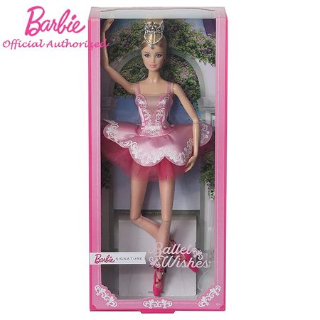 Original Barbie Girl Collector Series Signature Ballet Wishes Dancing 12-inch Doll Wearing Skirt Kid Toys GHT41 Birthday Present