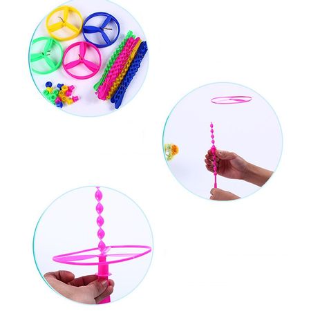 4pcs/set Classic Bamboo Dragonfly UFO Fly 4 Color Children Outdoor Toy Plasitc Parent child toys Souptoys Gift 4