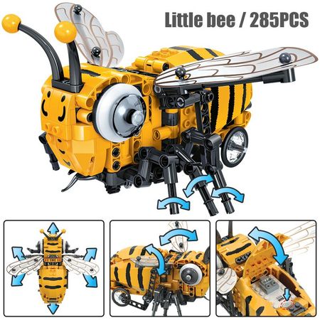 Ideas Creator Simulated Electric Bee Fly DIY Building Blocks Technic MOC Insect Model Bricks Toys for Children Gifts