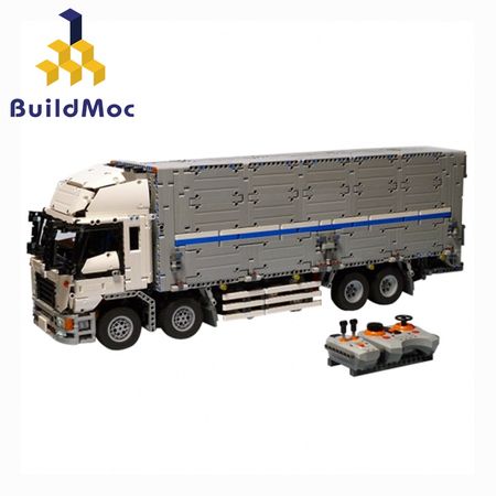 BulidMOC Container technic city Carrier vehicle Truck The Wing Body Technic astronaut Building Blocks Sets brick city