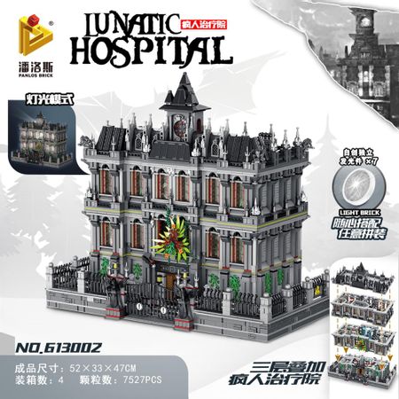 Building Blocks MOC Sets 613002 DC Hero the Lunatic Hospital W/ LED Bricks Toys 