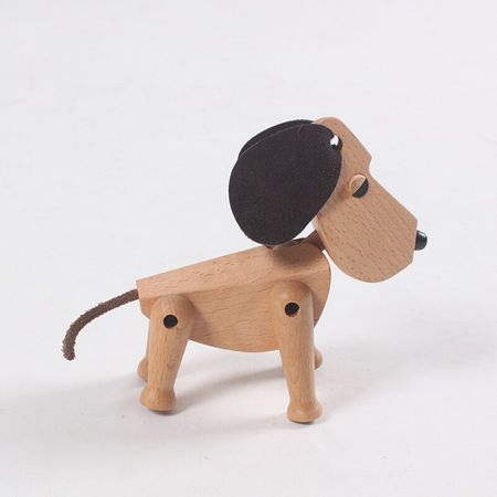 Handmade Wooden Dachshund Dog Figures Kids Room Bedroom Living Room Home Decoration Accessories Ornaments Holiday Gift Toys